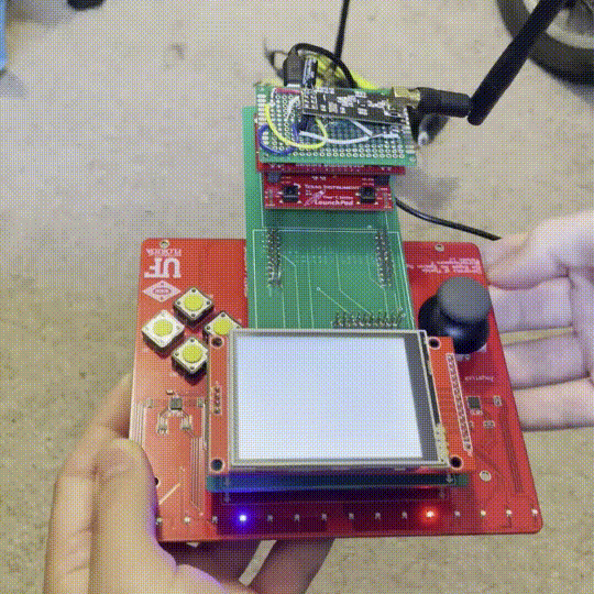 Here we can see the robot turning in response to the controller turning. The controller sends its estimated angular position from the gyro to the robot over the radio, and then the robot reacts and adjusts its angular position using a PID controller.